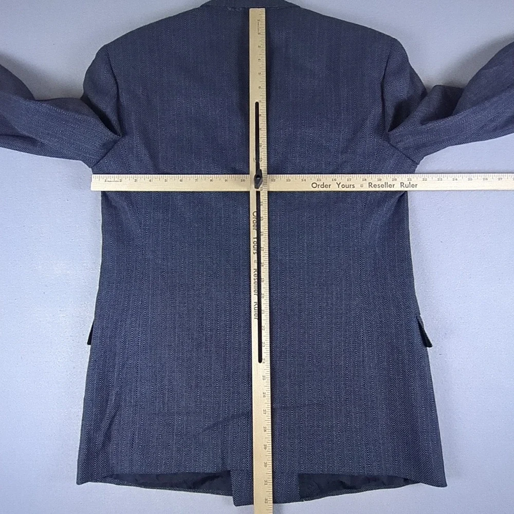 Brioni Double Breasted Blazer Mens 42 Charcoal Gray Striped Birdseye Sport Coat